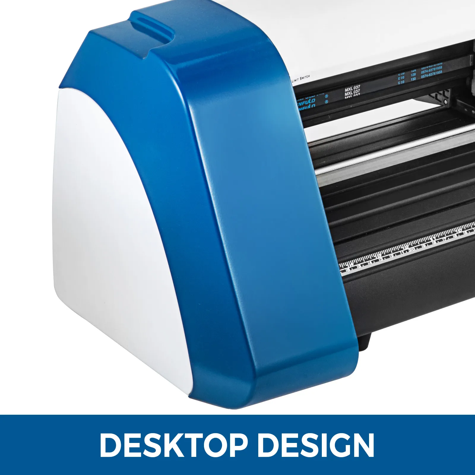 VEVOR vinyl cutter machine with blue and white desktop design.