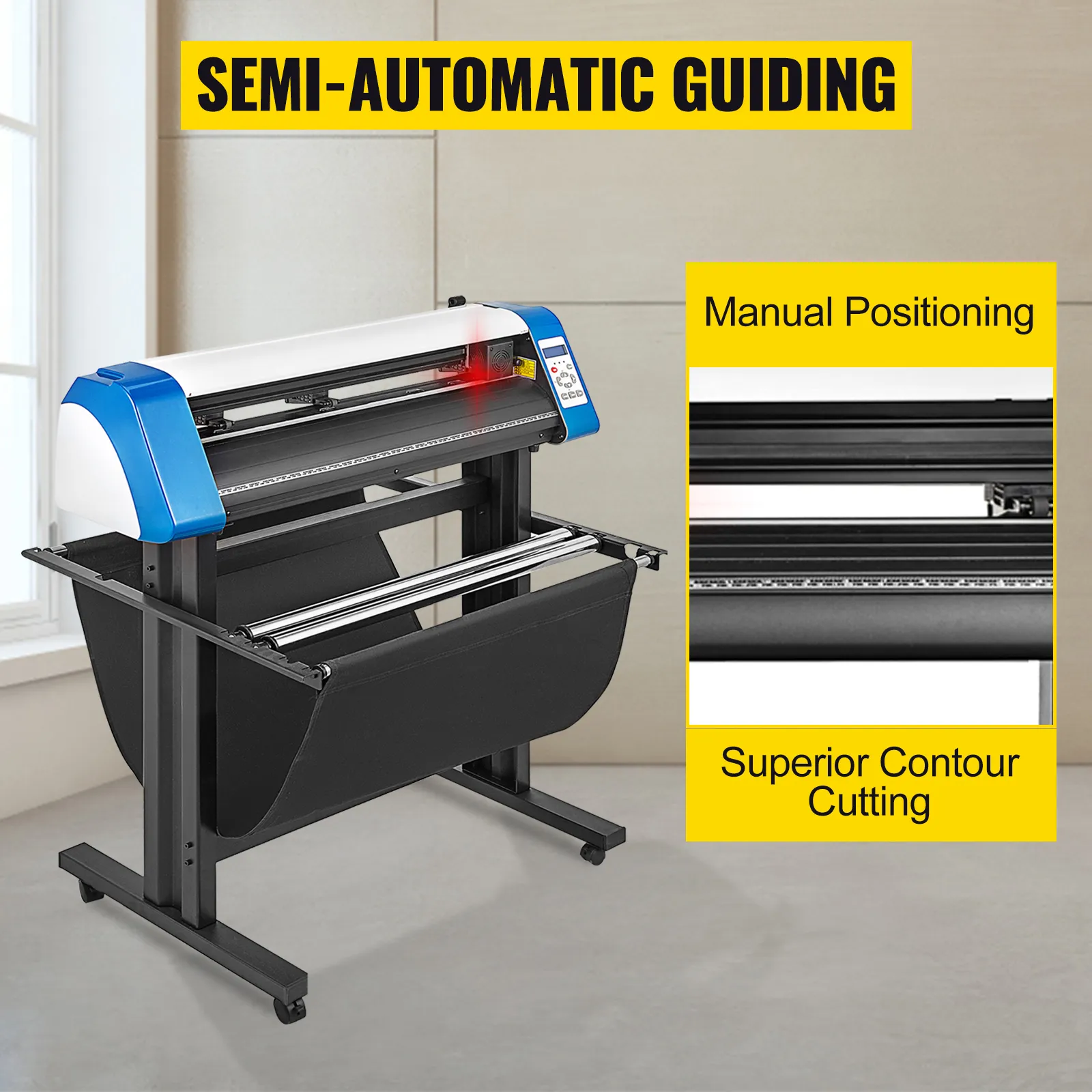 VEVOR vinyl cutter with semi-automatic guiding and superior contour cutting.