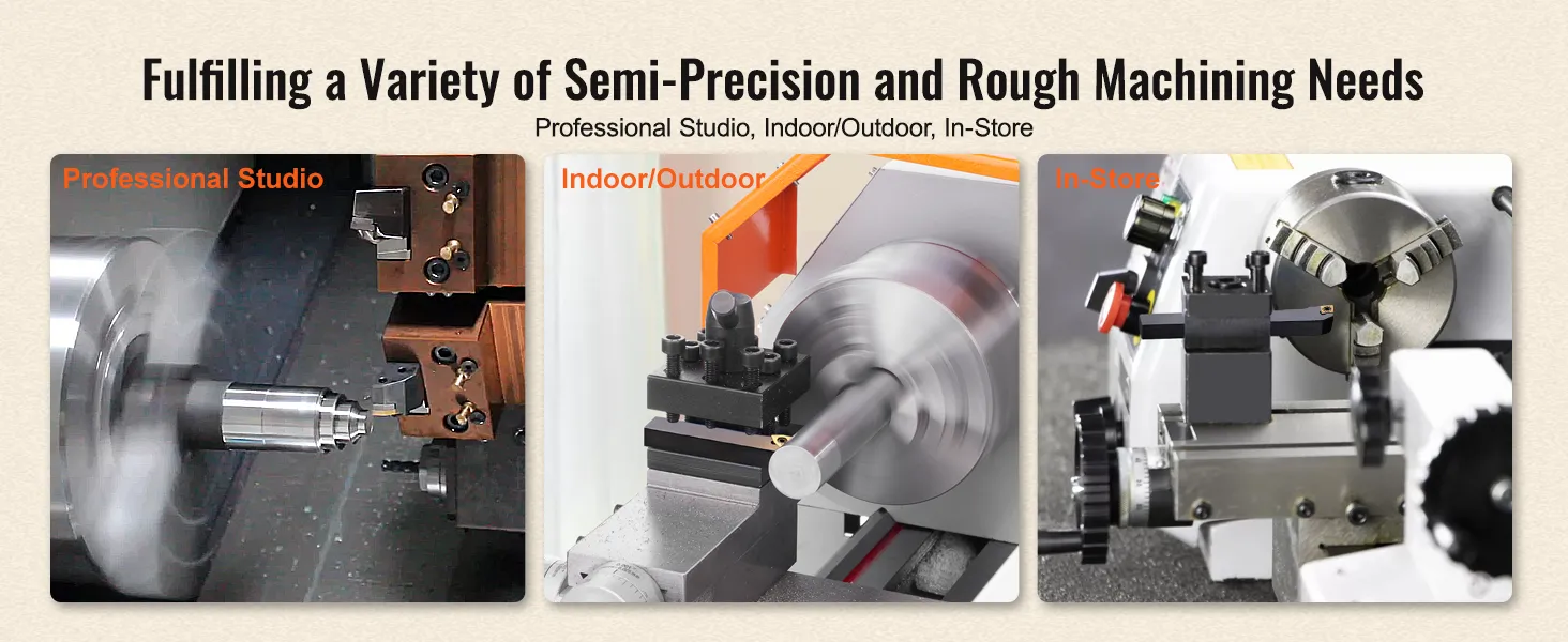 VEVOR lathe turning tool holder for semi-precision and rough machining in various environments.