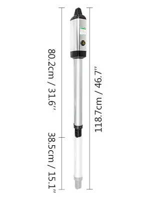 Abre-puertas eléctrico VEVOR con medidas de 80,2cm y 118,7cm.