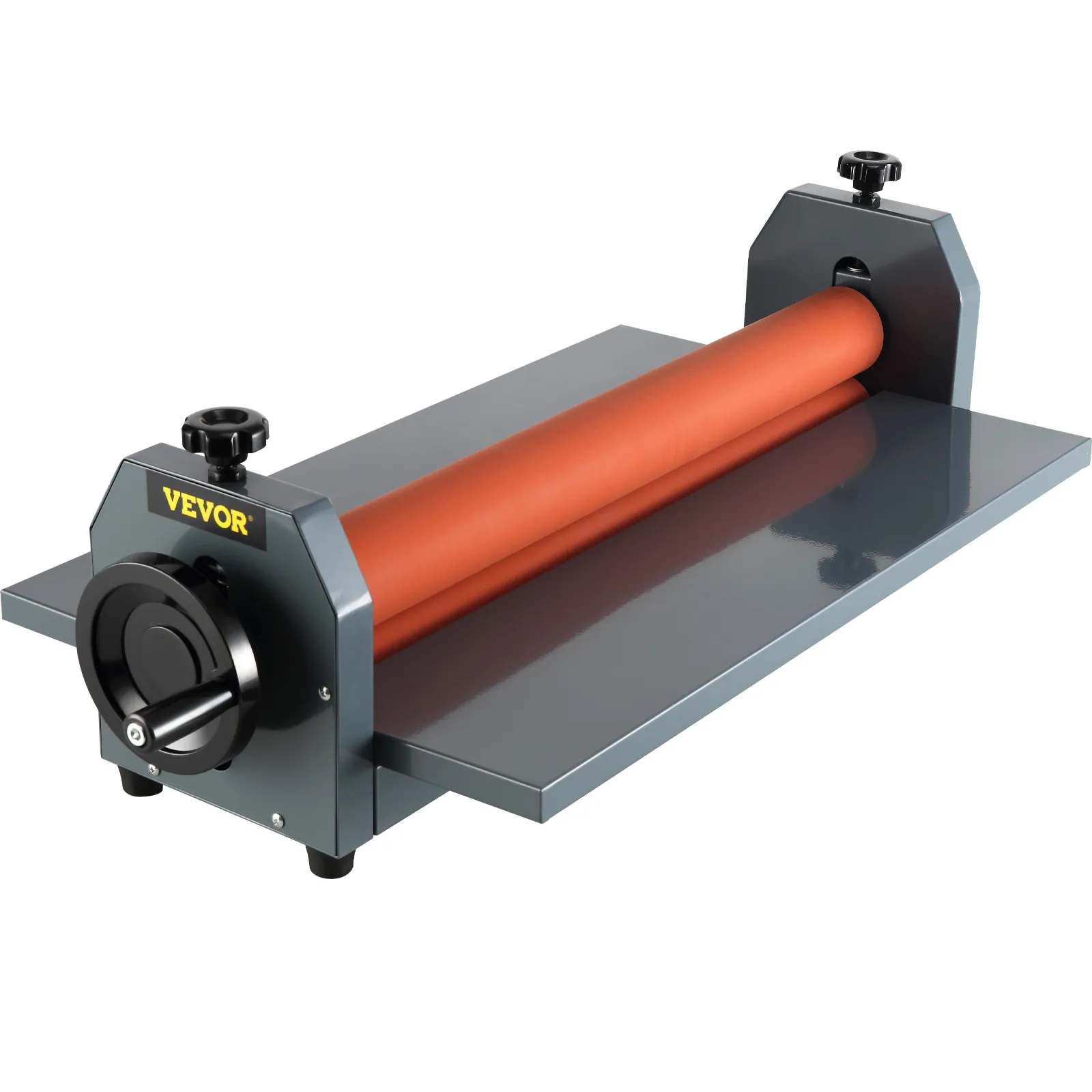 VEVOR cold laminator machine with orange roller and metal base.