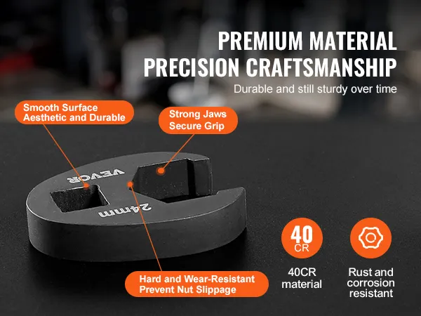 VEVOR-sleutelset, 40cr-materiaal, roestbestendig, duurzaam oppervlak, sterke grip, voorkomt wegglijden.