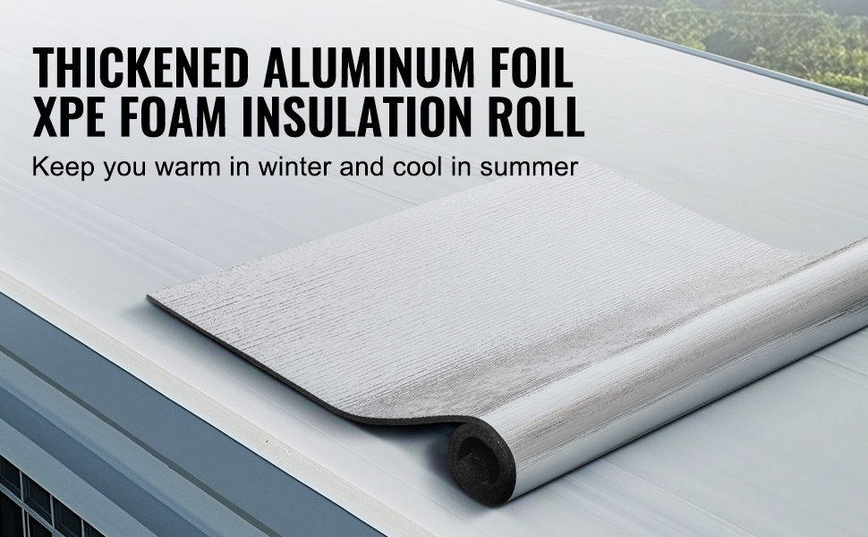 VEVOR Reflective Insulation Roll, XPE Foam Core Radiant Barrier