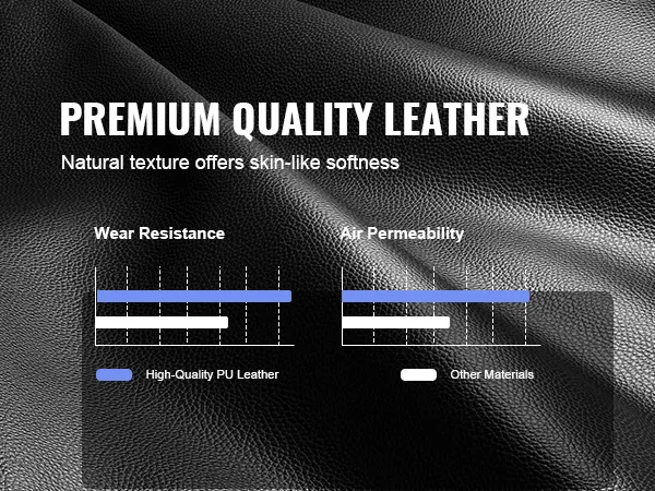 premium quality leather texture with high wear resistance and air permeability for VEVOR executive office chair.