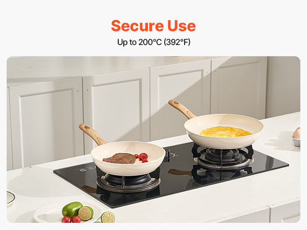 Set De 3 Poêles En Aluminium VEVOR - Antiadhésif Céramique, Compatibles Induction - 20, 27 Et 30 Cm - Idéal Cuisine Quotidienne - 13