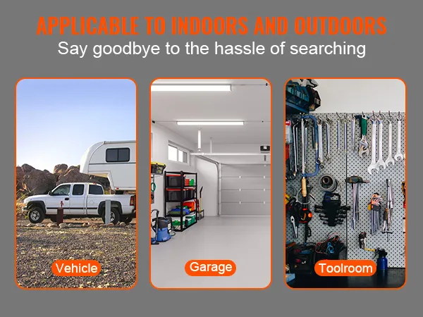 VEVOR truck bed tool box showcased in vehicle, garage, and toolroom settings. versatile storage solution.