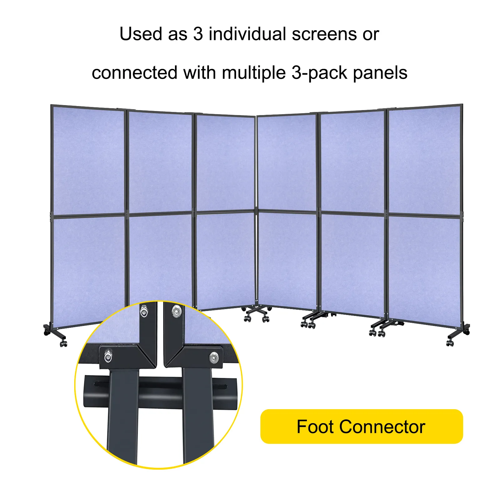VEVOR acoustic room divider with foot connector and individual or linked panels.
