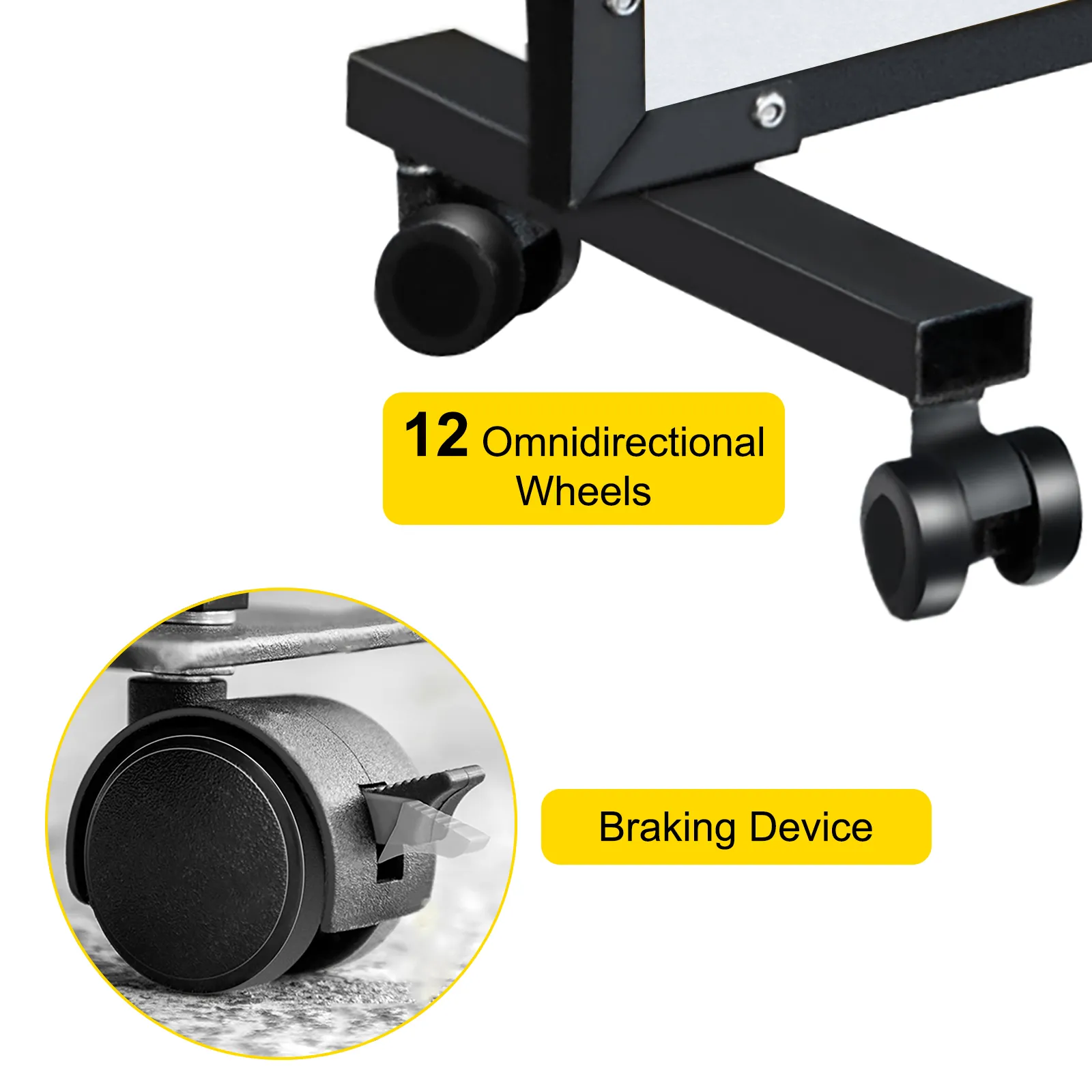 VEVOR acoustic room divider with 12 omnidirectional wheels and braking device.