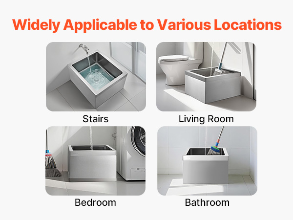 supprinページ VEVOR Stainless Steel Floor Mop Sink, 22 x 19 x 12 in, 304