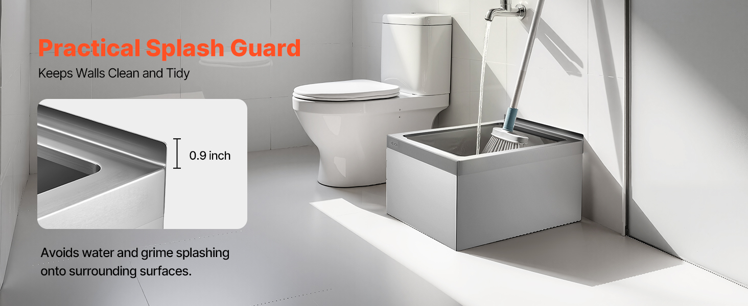 すのー VEVOR Stainless Steel Floor Mop Sink, 22 x 19 x 12 in, 304