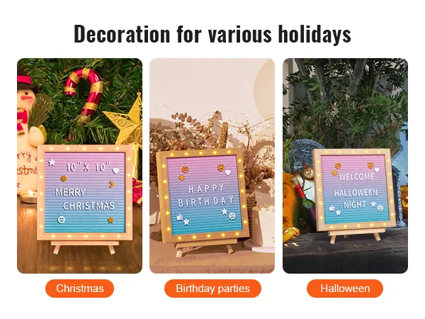 Tablero de letras de fieltro VEVOR para decoración de Navidad, fiestas de cumpleaños y Halloween.