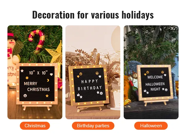 Tablero de letras de fieltro VEVOR para decoraciones de Navidad, fiestas de cumpleaños y Halloween.