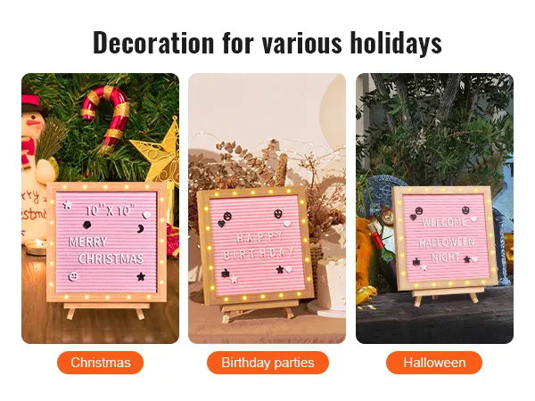 VEVOR pink felt letter board for christmas, birthday parties, and halloween celebrations.