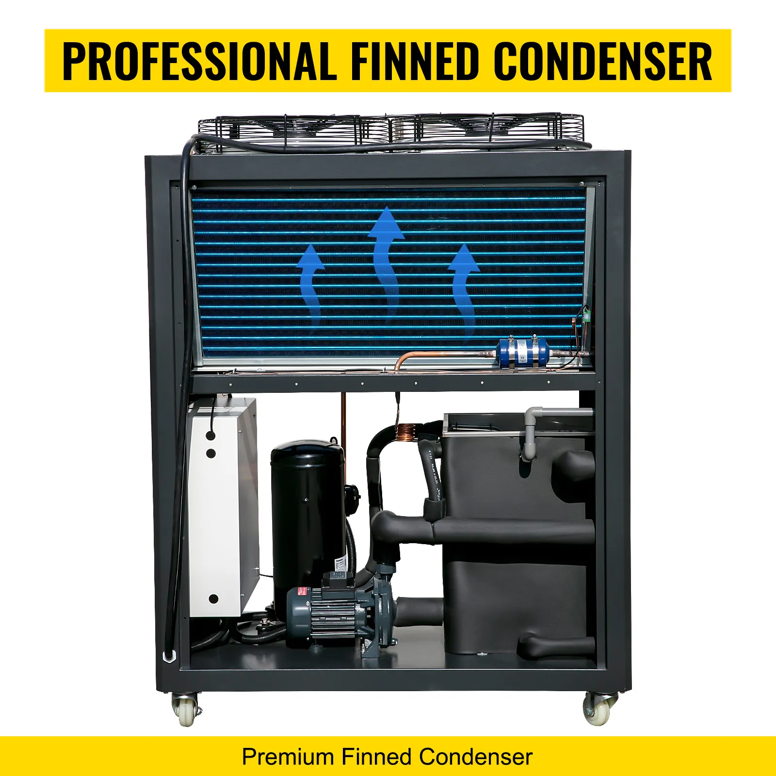 VEVOR industrial air-cooled chiller with professional finned condenser for efficient cooling