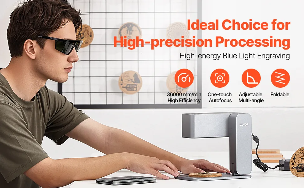 Portable Laser Engraver 600 mm/s 5W High Speed Handheld DIY Engraving Machine