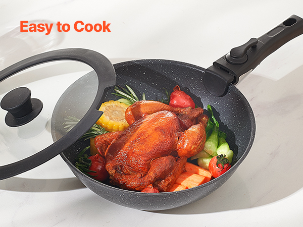 17 Piece Pots and Pans Set Granite Nonstick Kitchen Cookware