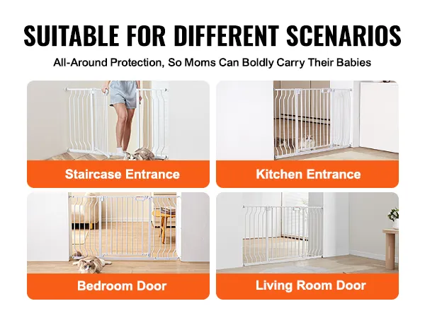 Geschikt voor verschillende scenario's: VEVOR-babyhekje bij trappen, keuken-, slaapkamer- en woonkamerdeuren.