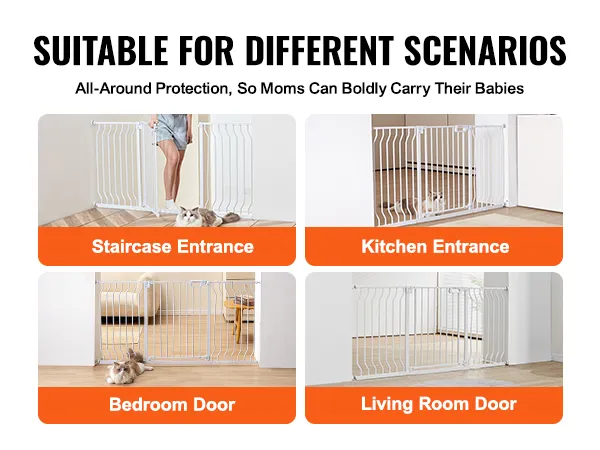 Puerta para bebés VEVOR para escaleras, cocina, dormitorio y sala de estar. Segura para niños y mascotas.