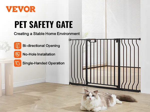 VEVOR-Babyschutzgitter für die Sicherheit von Kindern und Haustieren, mit bidirektionaler Öffnung und Montage ohne Löcher.