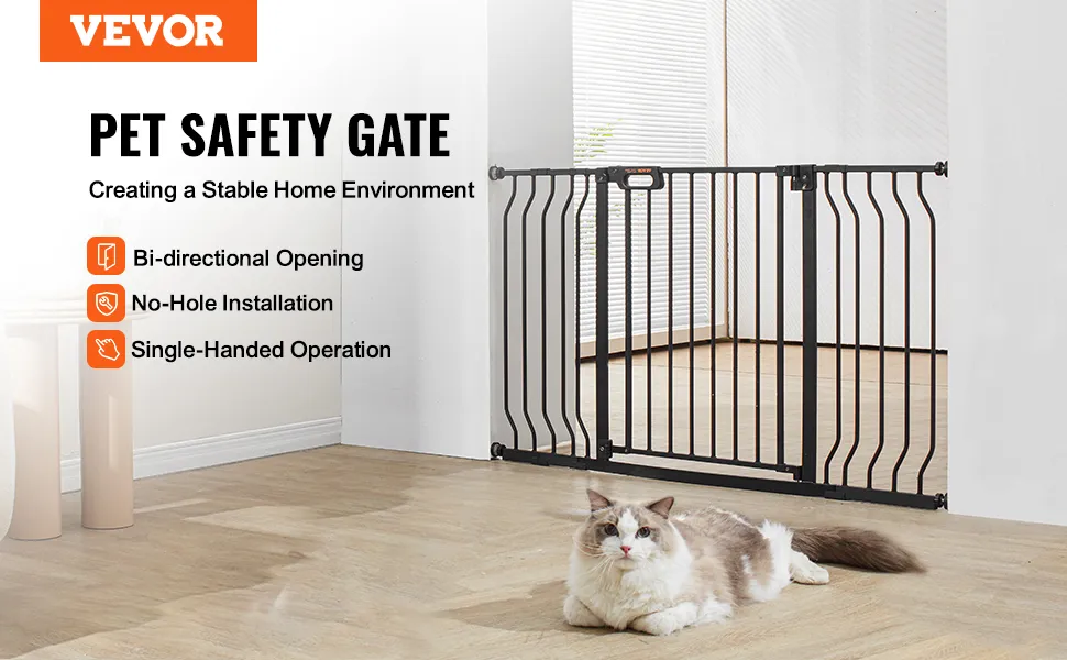 VEVOR-Babyschutzgitter für die Sicherheit von Kindern und Haustieren, mit bidirektionaler Öffnung und Montage ohne Löcher.