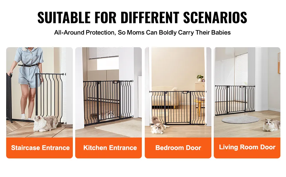 VEVOR-Babyschutzgitter für Treppen, Küchen, Schlafzimmer und Wohnzimmer; vielseitige Kindersicherheitslösung.