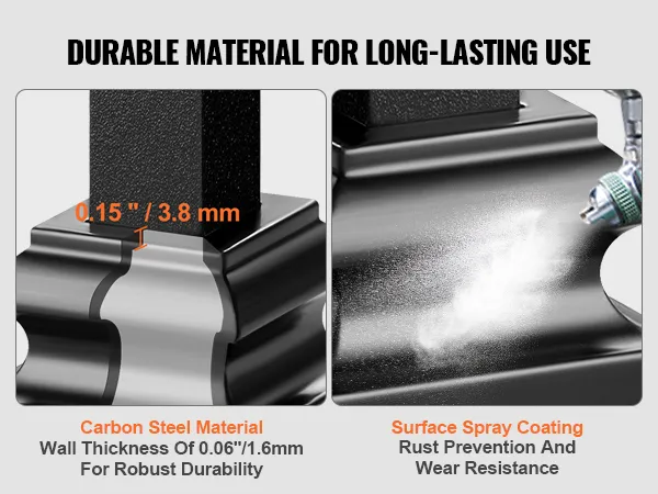 VEVOR aluminum alloy baluster shoes with 0.15" thickness and surface spray coating for durability.