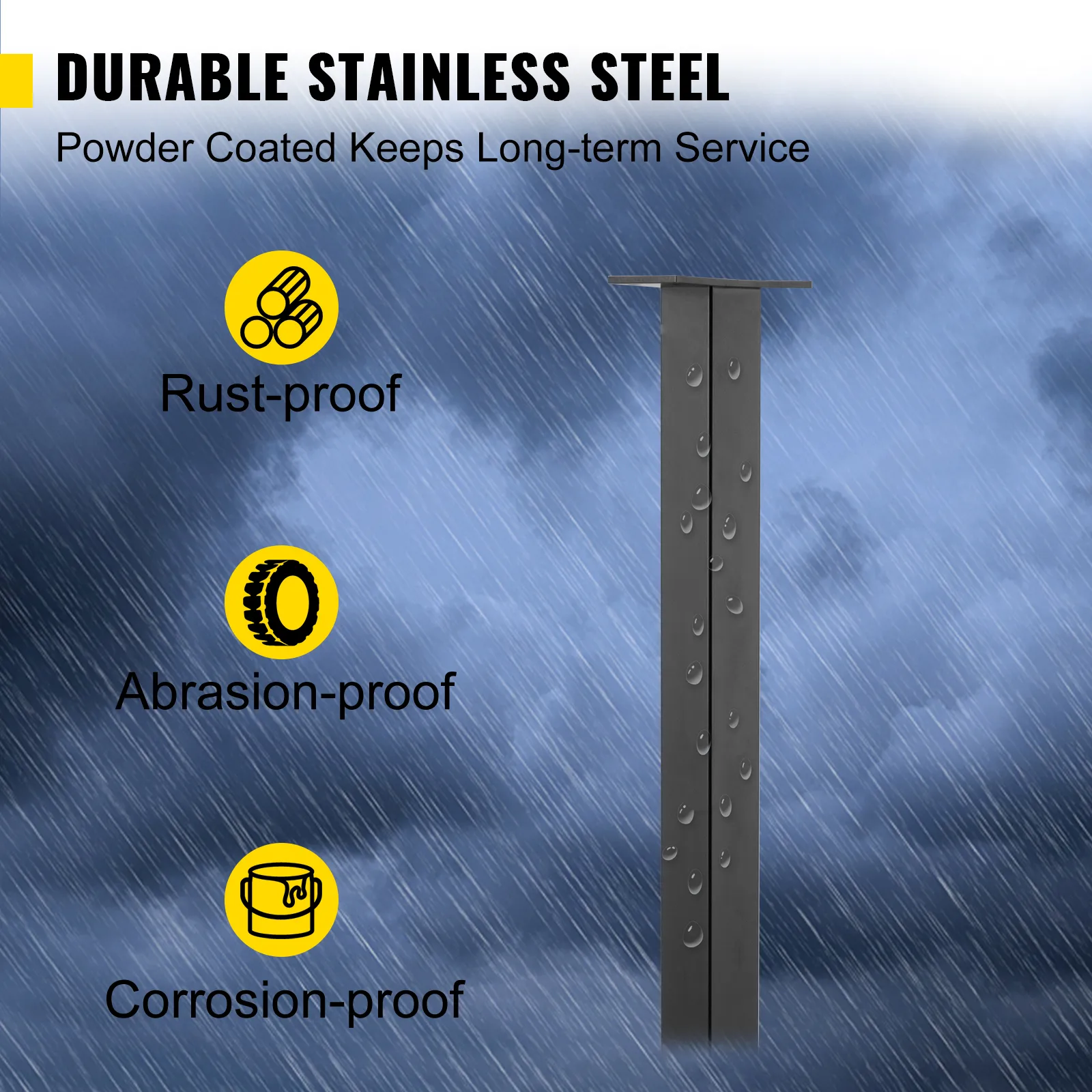 Poste de riel de cable VEVOR fabricado en acero inoxidable duradero, a prueba de óxido, a prueba de abrasión y a prueba de corrosión.