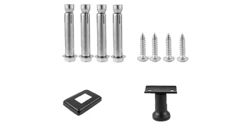 VEVOR Kabelgeländerpfosten-Set mit Schrauben und schwarzem Zubehör.