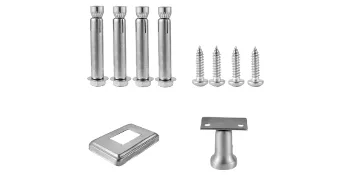 VEVOR cable railing post hardware set includes screws, bolts, and base bracket.