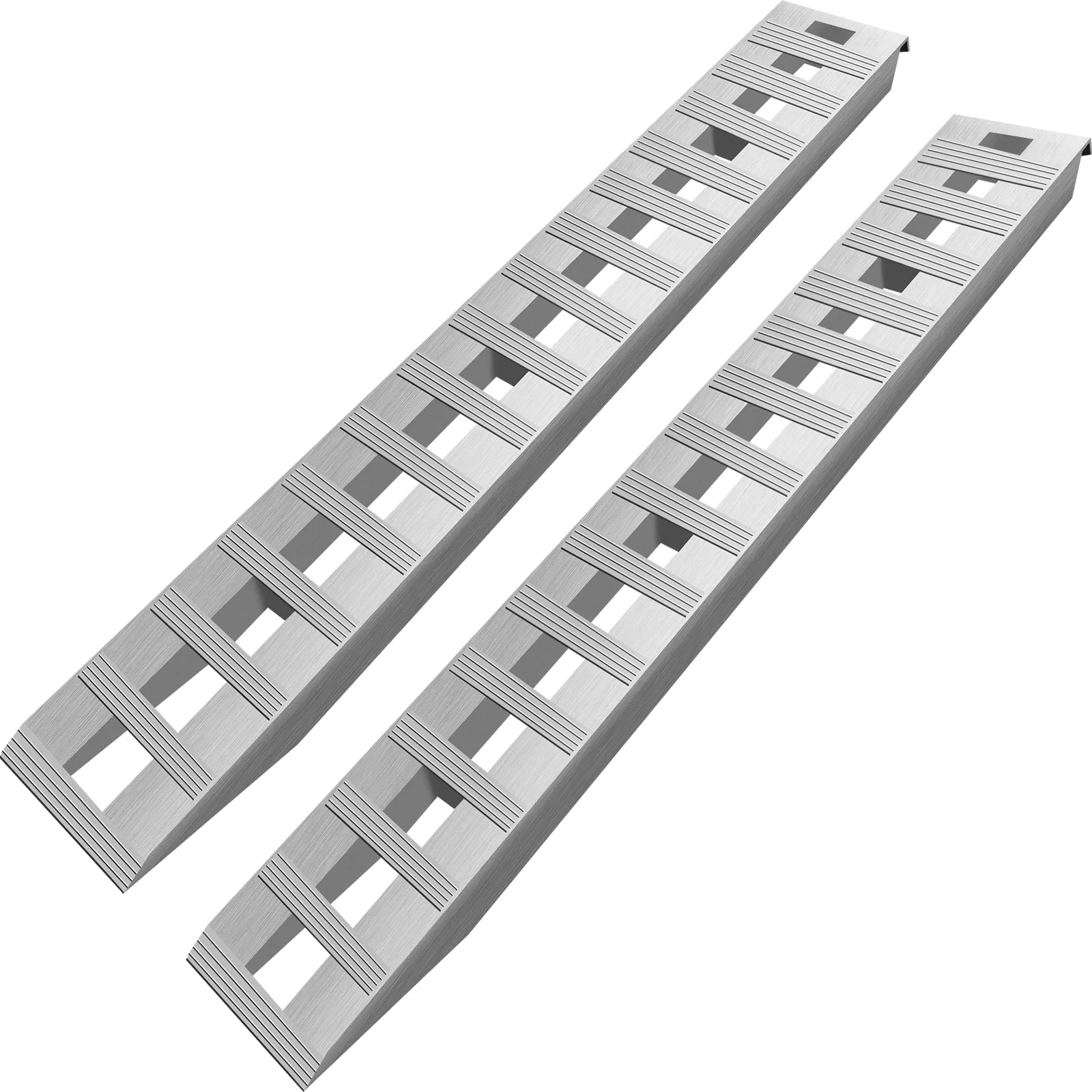 VEVOR aluminum ramps with grid pattern for heavy-duty loading.