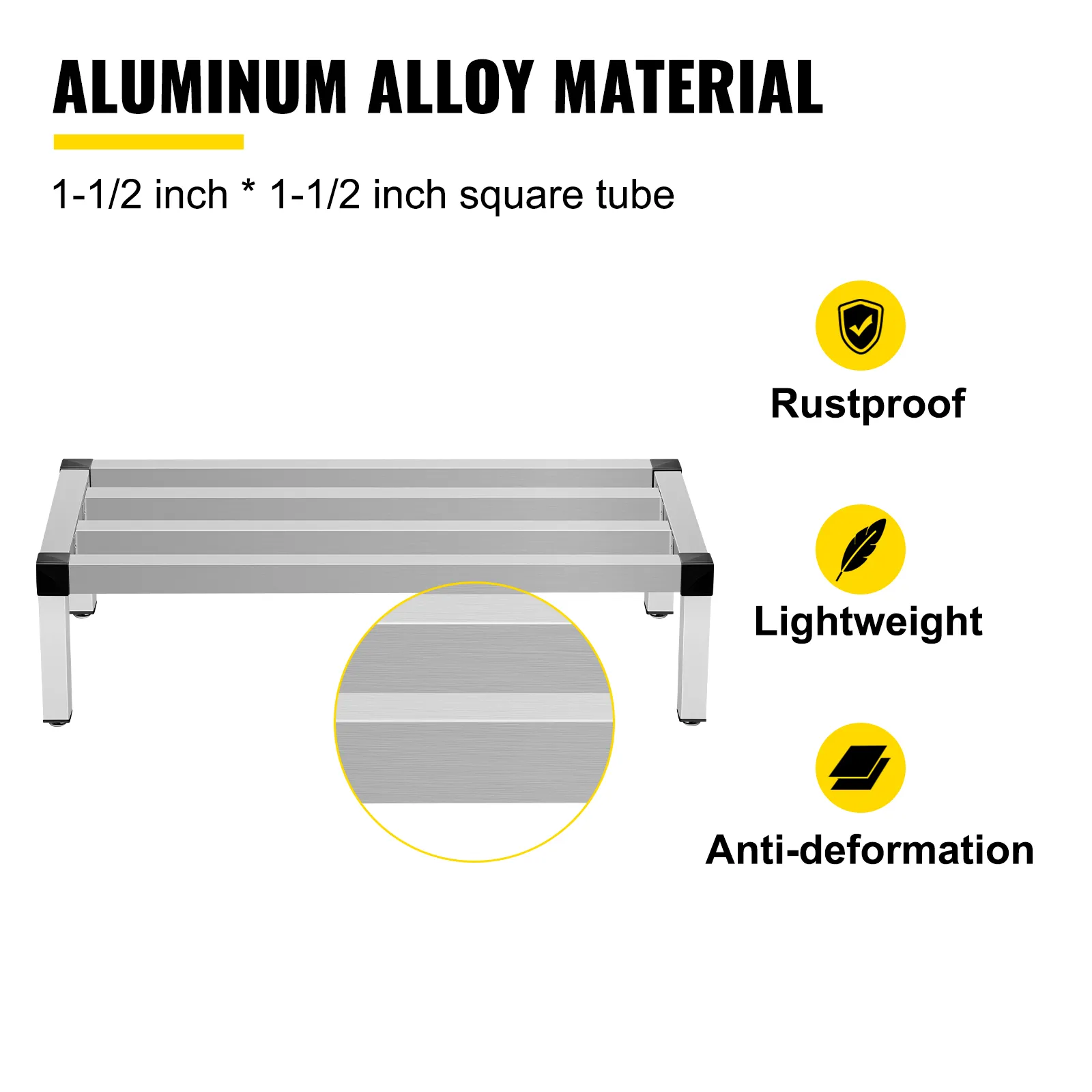 Estante de estiba de aluminio VEVOR, ligero, resistente a la oxidación y antideformación.