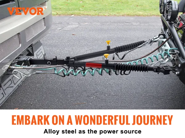 VEVOR tow bar connecting vehicle and trailer with 7500 lbs load capacity for large trailers.