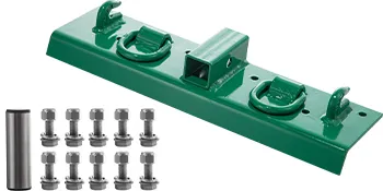 Ganchos para tractor VEVOR de acero verde con juego de pernos y pasadores.