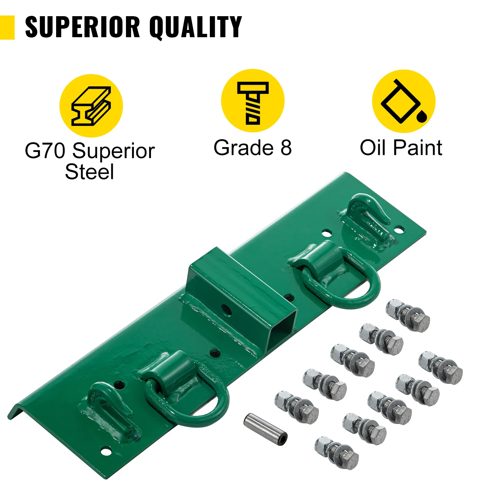 Ganchos para tractor VEVOR con acero g70, pernos de grado 8 y acabado de pintura al aceite. calidad superior.