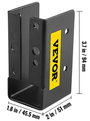 zwarte VEVOR verborgen balkhanger met afmetingen van 3,7x2x1,8 inch