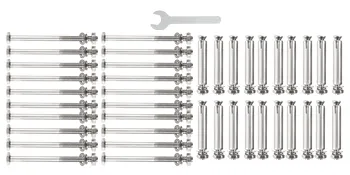 Juego de base de poste separador VEVOR con múltiples postes separadores y una llave.