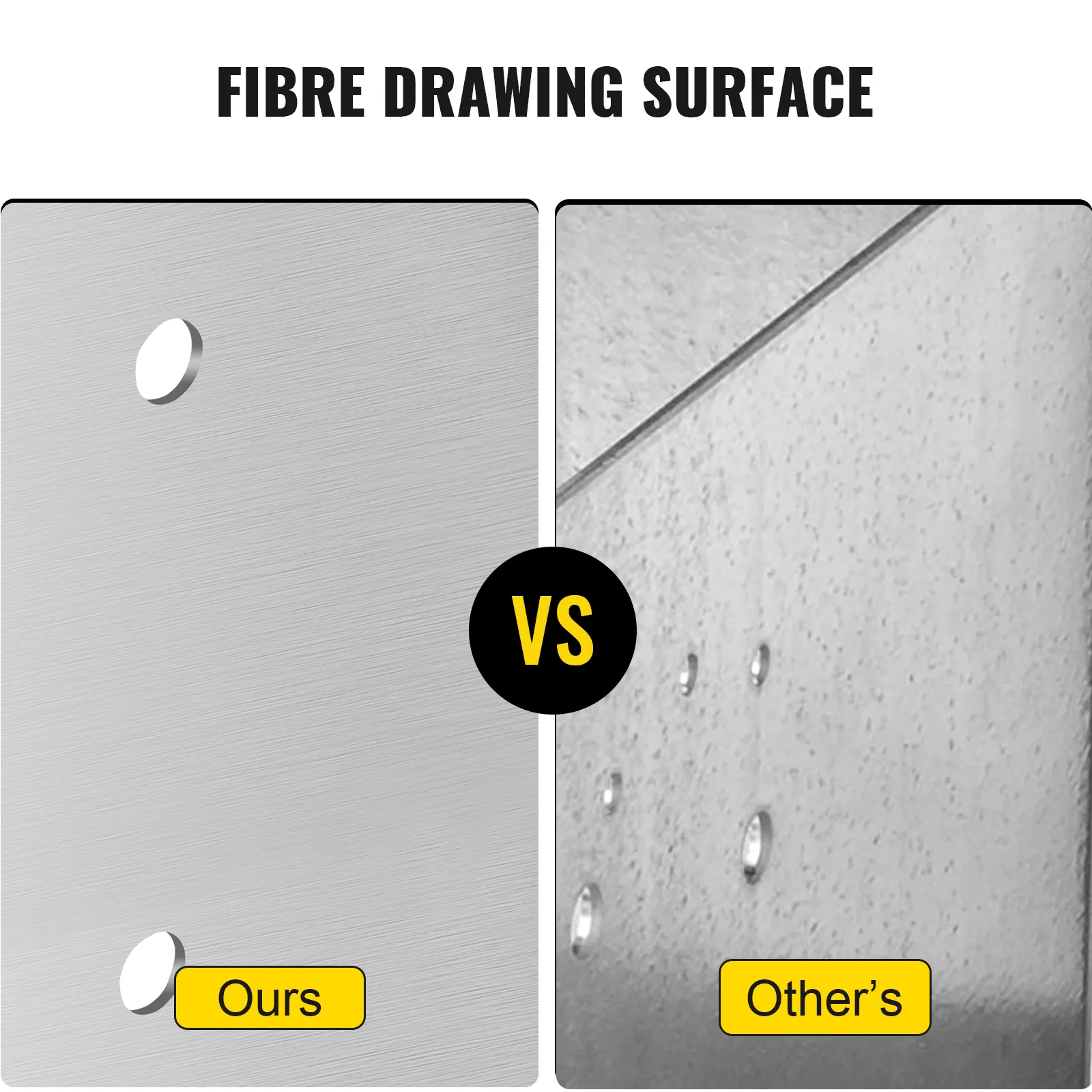 VEVOR standoff post base: smooth fiber drawing surface vs. rusty counterpart comparison.