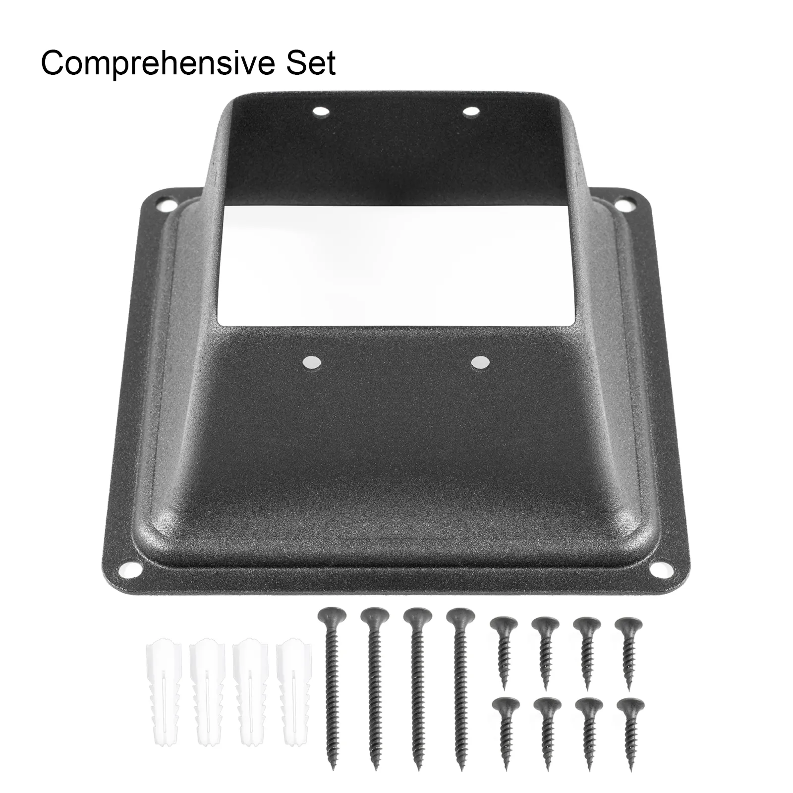 VEVOR deck post base with screws and wall plugs, comprehensive set.
