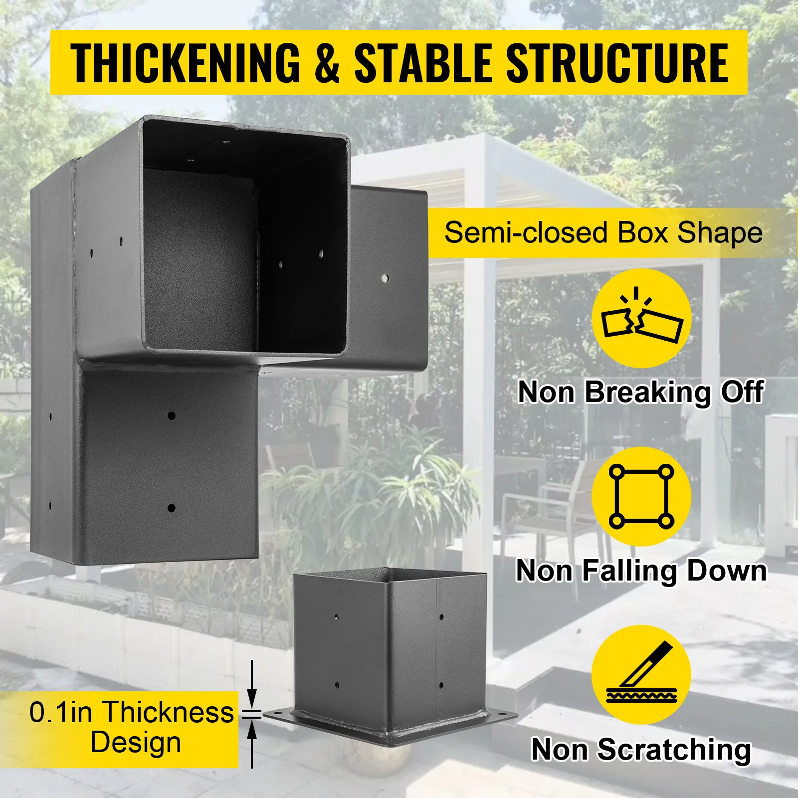 Kit de pérgola VEVOR con forma de caja semicerrada duradera y diseño de 0,1 pulgadas de espesor.