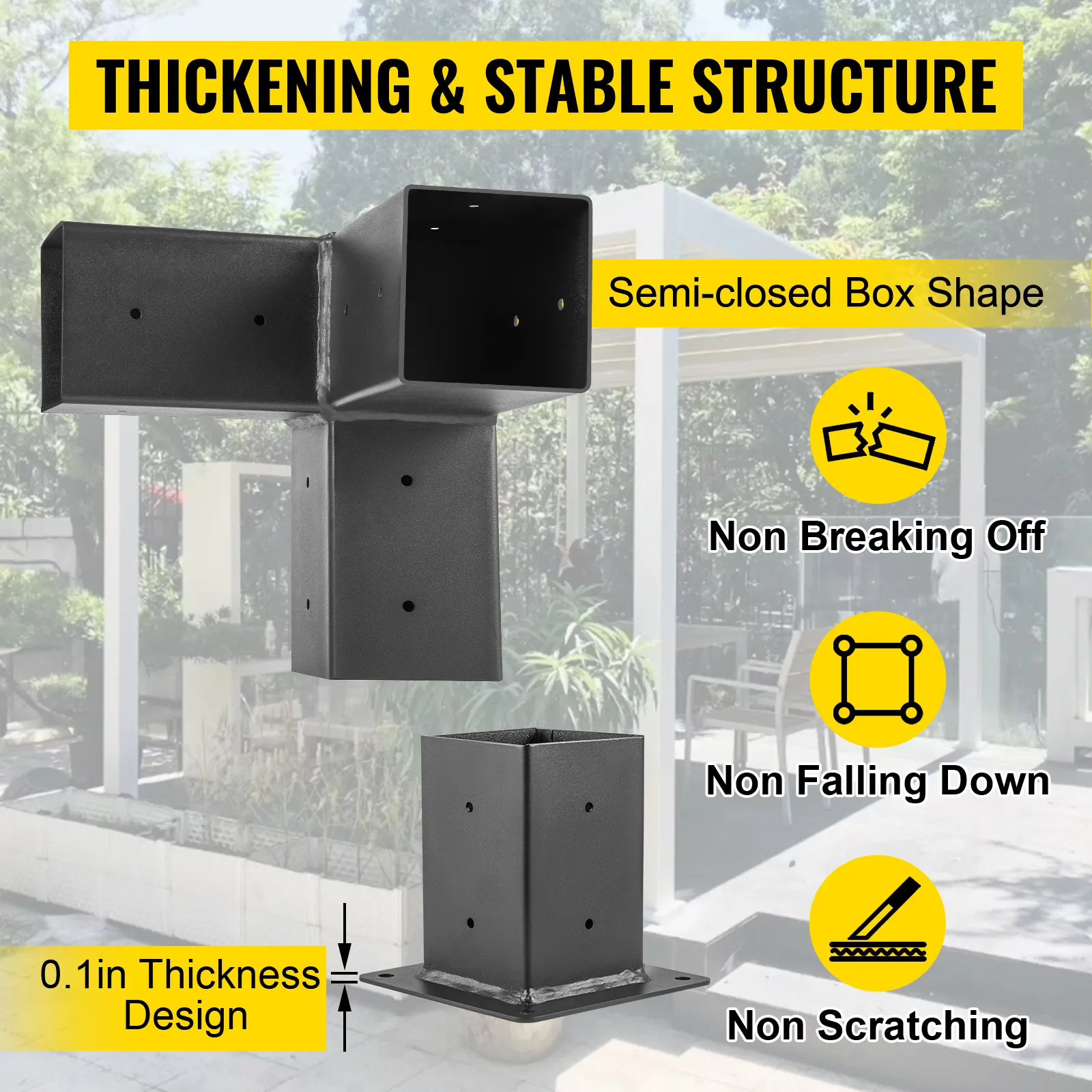 Kit pergolato in legno VEVOR con forma a cassone semichiuso, spessore 0,1 pollici, design antigraffio.