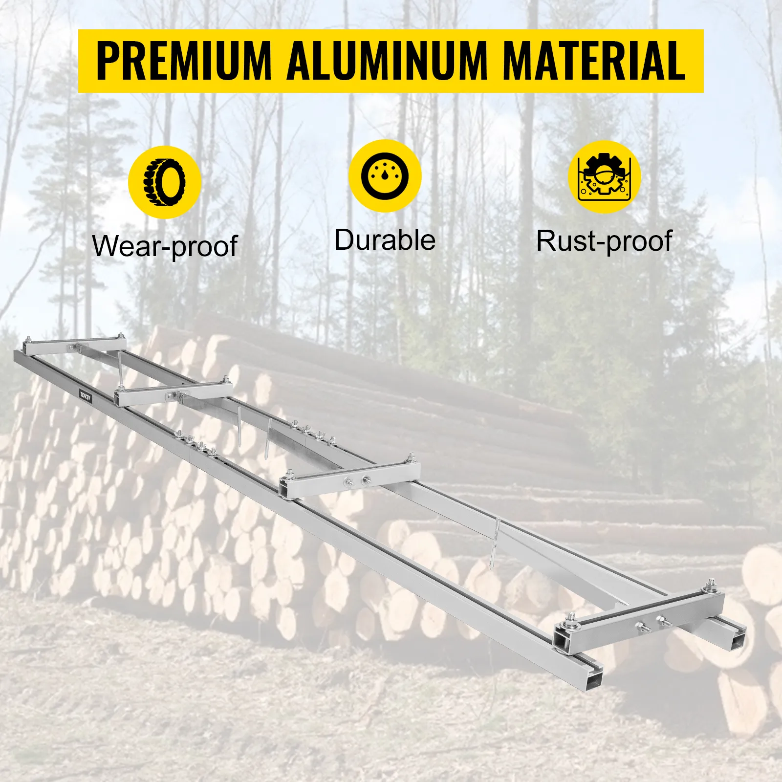 VEVOR rail mill guide system, premium aluminum, wear-proof, durable, rust-proof.