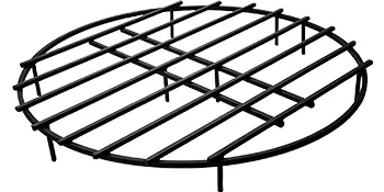 round metal VEVOR fire pit grate with black finish and elevated grid design.
