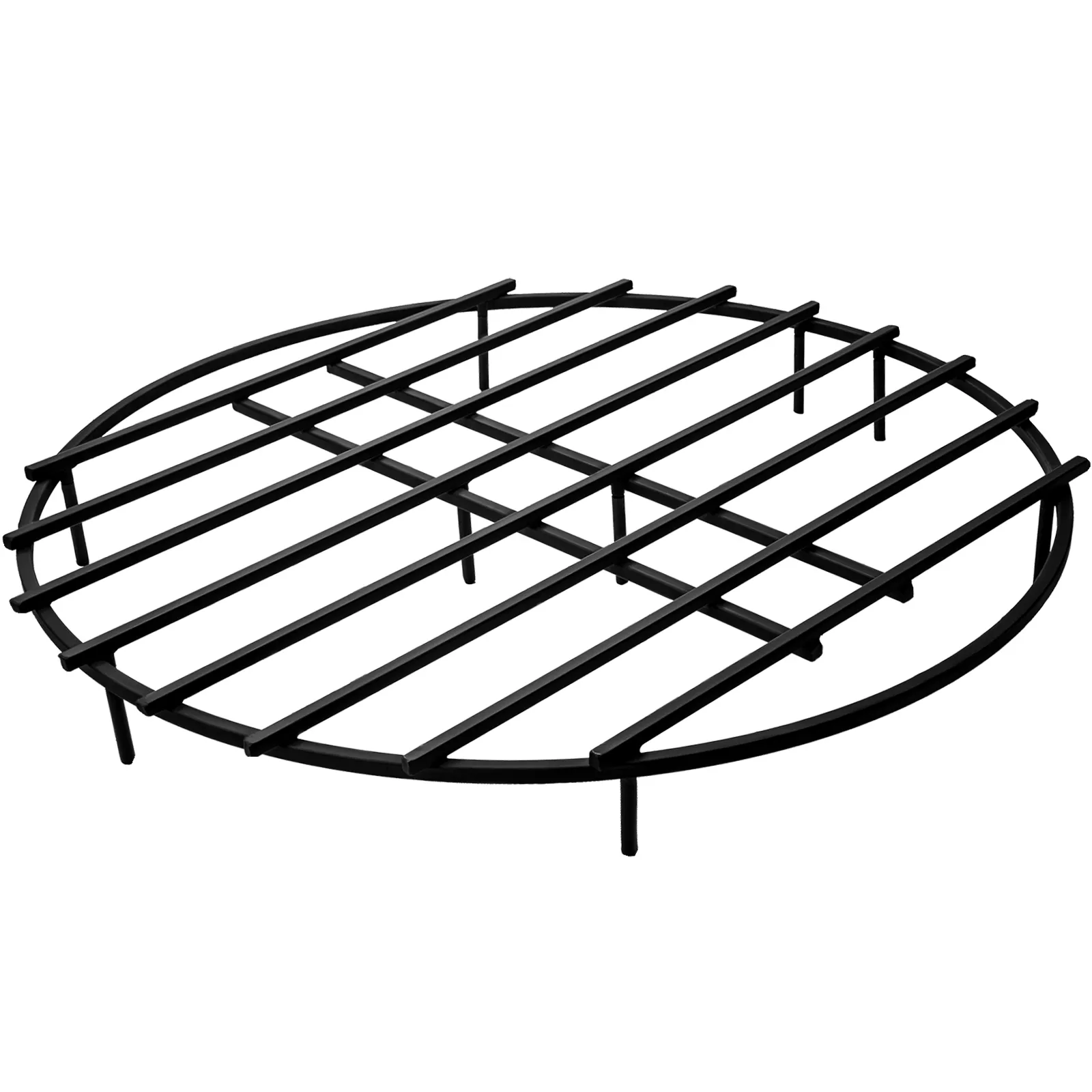 black round VEVOR fire pit grate with sturdy horizontal and vertical bars.