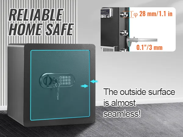 Caja fuerte para el hogar VEVOR con cerradura con teclado, exterior sin costuras y pernos duraderos para mayor seguridad.