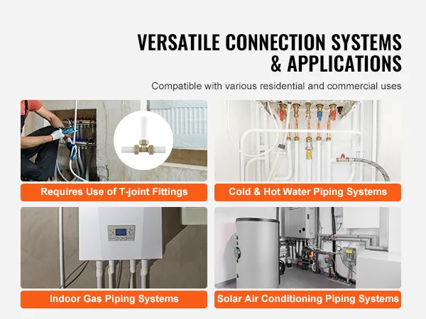 versatile connection systems & applications: VEVOR pex-al-pex tubing for residential and commercial use