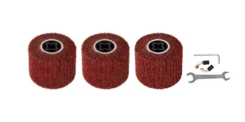 Tres ruedas abrasivas y herramientas para pulidora de acero inoxidable VEVOR.