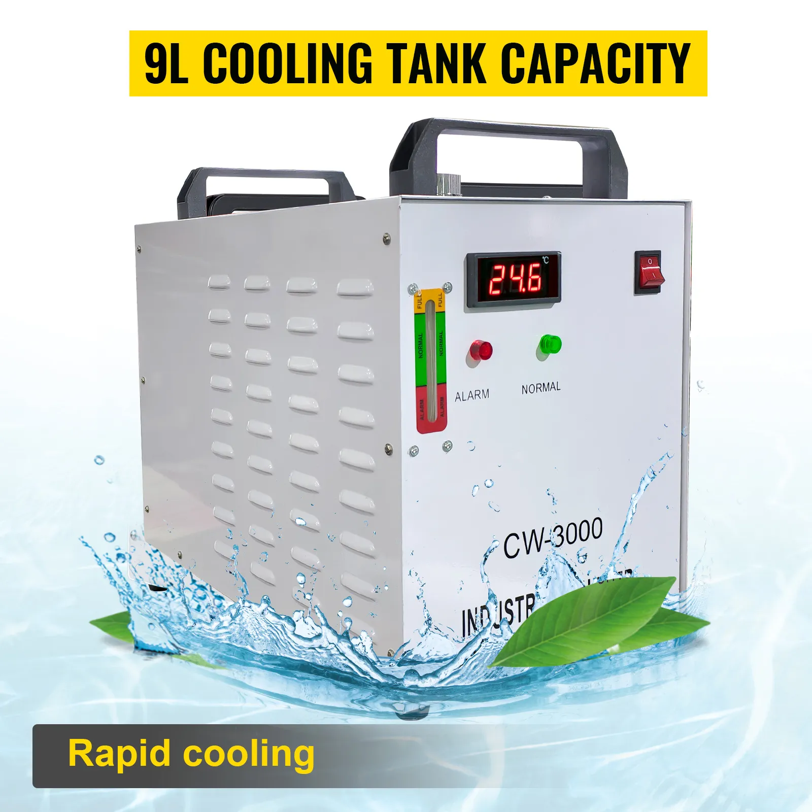 Enfriador de agua VEVOR cw-3000 con capacidad de 9l para un enfriamiento rápido.