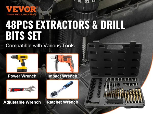 GMTOOLS 13Pcs Screw Extractor Set, Easy Out Bolt Extractor Kit With