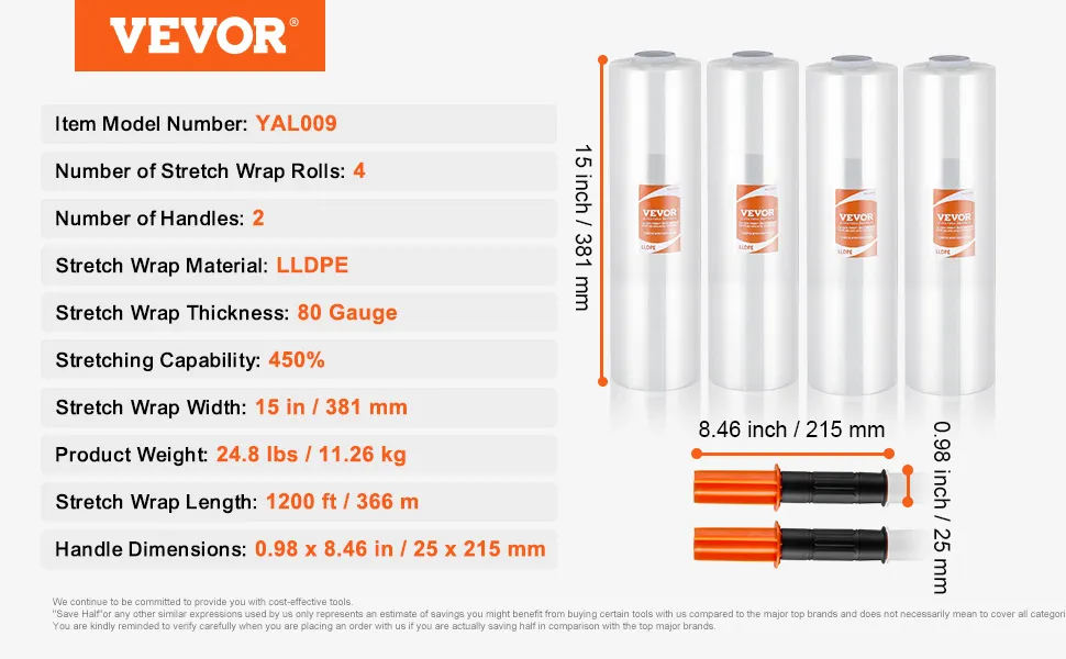 Roll PACKAGEZOOM 15 INCHES X 1500 FT PRE-STRETCHED WRAP FILM 38