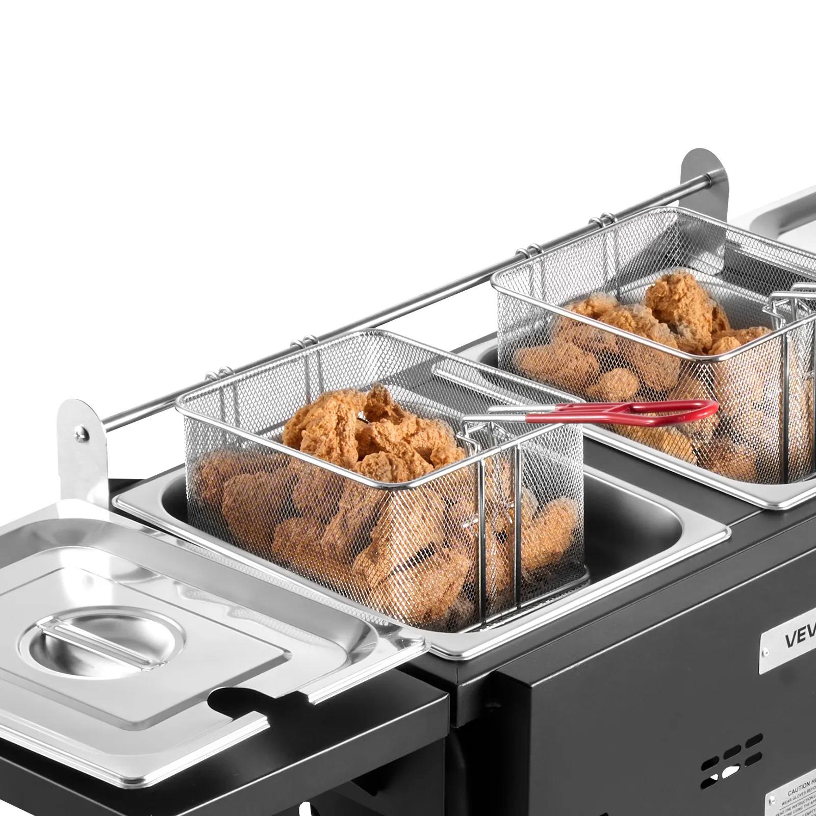 8QTx2 Outdoor Propane Deep Fryer Commercial Free Standing Cooker Two Tank